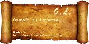 Ozsváth Levente névjegykártya