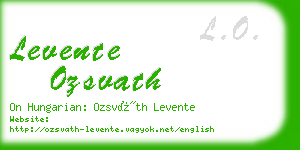 levente ozsvath business card